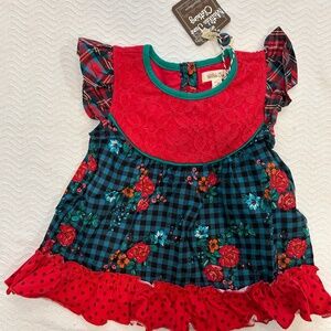 Matilda Jane Boughs of Holly Tunic - size 2 - NWT